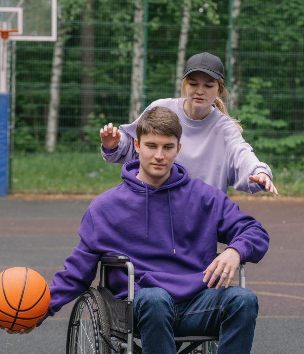 Two women smiling and stretching
